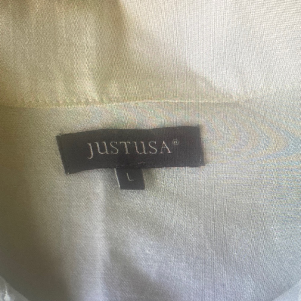 Just USA White Jean Jacket Silver Buttons - Picture 3 of 8